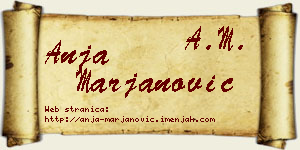 Anja Marjanović vizit kartica